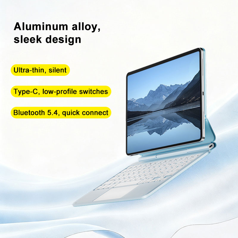 Wholesales RGB Backlit Wireless BT Suspended Magnetic Keyboard with Trackpad Touchpad for iPad 10 and iPad A16 11 Generation