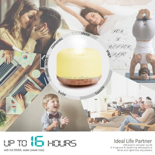 500ml Smart Humidifier Large Room Aromatherapy Essential Oil Diffuser with Remote Control for Bedroom