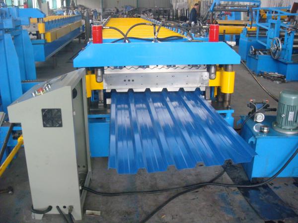 380V 50Hz High Speed Metal Roof Panel Roll Forming Machine With Hydraulic Control System