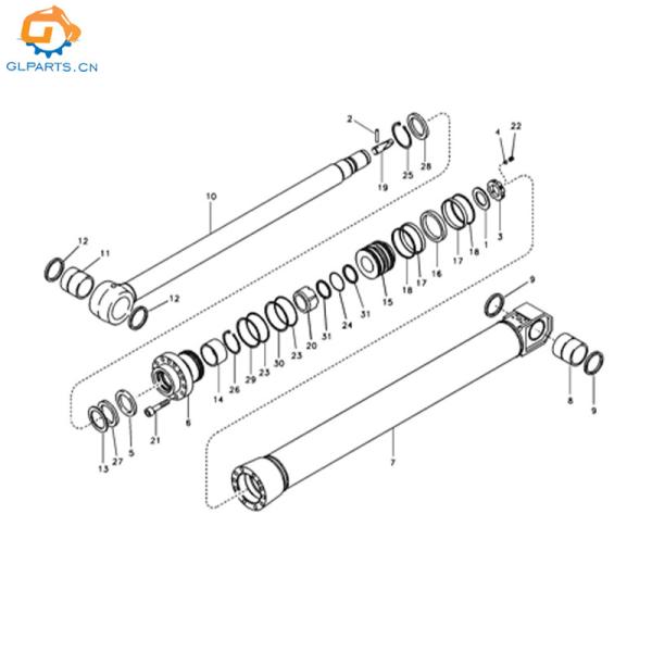 VOE14510443 VOE14563855 Dipper Arm Cylinder For Volvo EC290B EC290LC EC290BLC Heavy Parts