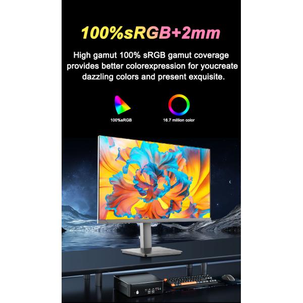 Bezel Less 32 Inch LED Monitor 1K 2K 4K RGB Lighting Adjustable Bracket For Gaming