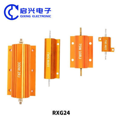RX24 RXG24 High Power Wirewound Resistor 300W 20 Ohm Gold Aluminum Case Heat Dissipation
