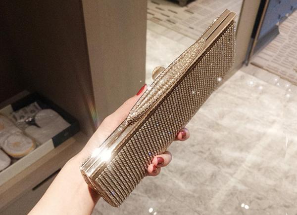 2019 new diamond-encrusted bag rhinestone lady clutch bride wedding banquet dinner party bag handbag for women