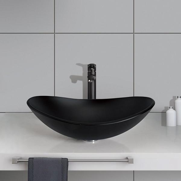 O lingote dá forma ao ácido Matt Black Vanity Basin Bathroom 540mm que o comprimento moderou limpo fácil de vidro