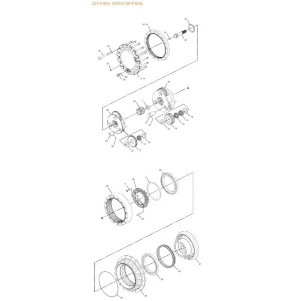 227-6035 el reductor del viaje 227-6913 se aplicó a la impulsión final del excavador del  320C 320D