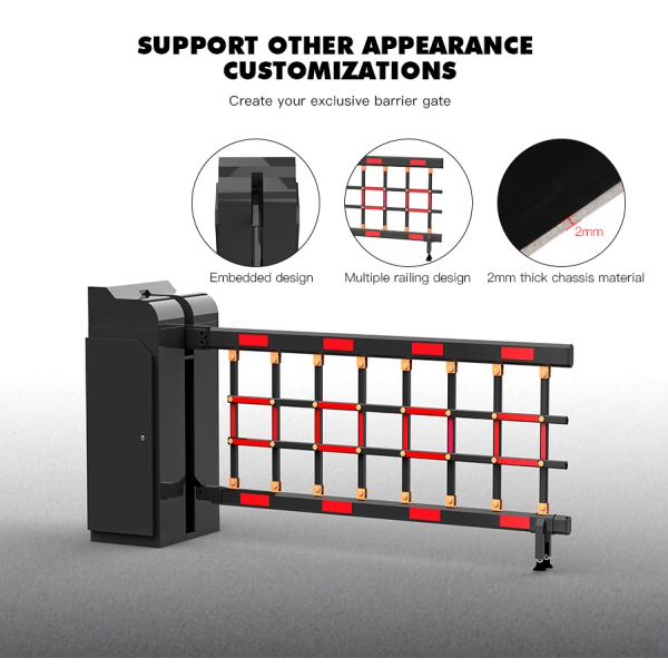 Parking Lot Fence Arm Barrier Gate CE EMC 3-6m Boom Length