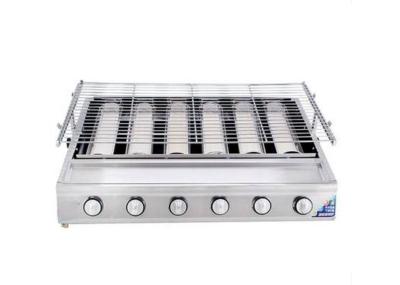Factory Price Smokeless Barbecue  6 pcs burner Gas CStainless Steel BBQ Grill Ceramic Infrared Burner