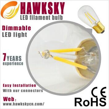 China Supplier CE ROHS Certification E27/E26 G45 Led Light Filament
