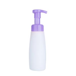 300 ml frasco de bomba de espuma de plástico branco vazio com cabeça rosa suave