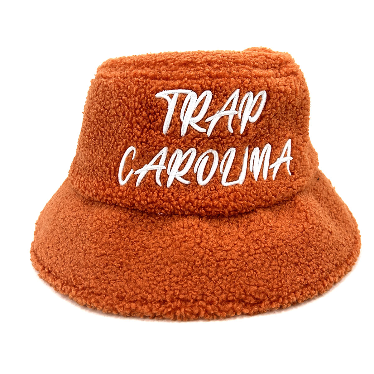 Teddy Velvet Bucket Hat Cotton Satin Fisherman Hat Custom 3D Embroidered