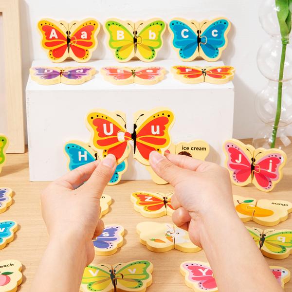 Children's Wooden butterfly Letter Puzzle Children's Puzzle Wooden Toys