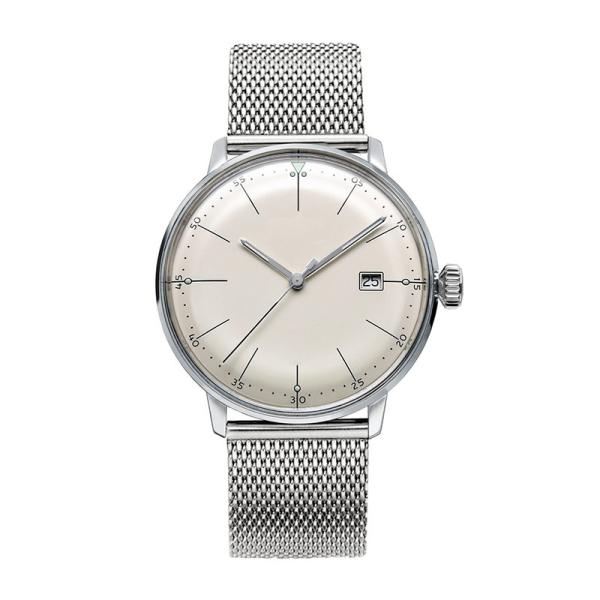 Silver mesh band curved face elegance quartz watch sapphire crystal