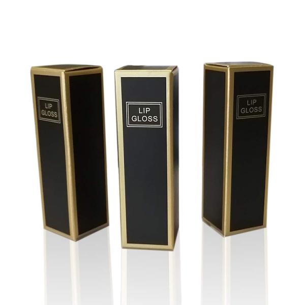 Торговый стенд коробка пользовательский логотип роскошный черный пустой губный глянс упаковочная трубка коробка помада бумажная упаковка коробка