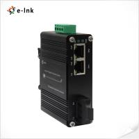 Mini Industrial 1-Port 100Base-FX to 2-Port 10/100Base-T 60W PoE++ Media Converter