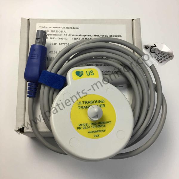 Edan F9 US Transducer Probe Double Slots 6 Pin Yellow 2.5m TPU IPX8 PN MS3-109301(C)