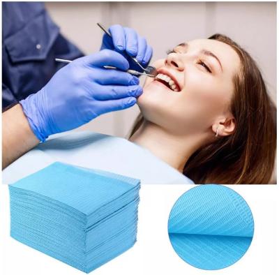 Water Absorbent Medical 33*45mm Disposable Adult Bib For Dental