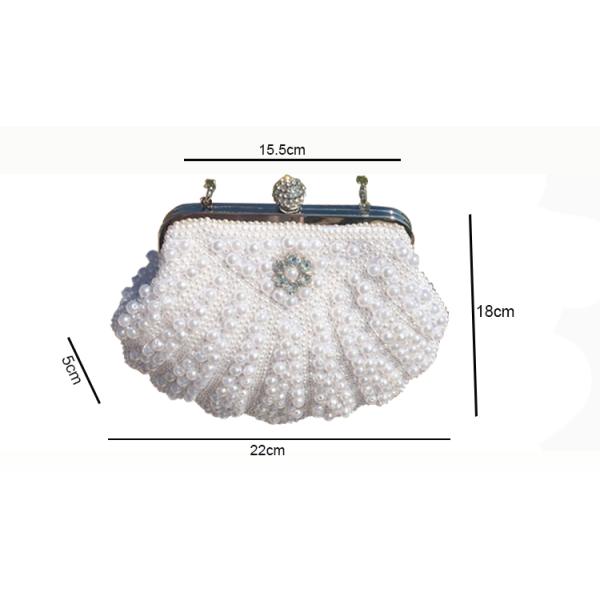 Shell pearl handmade string beads diamond slung over shoulder dinner evening bride retro dress cheongsam wedding bags