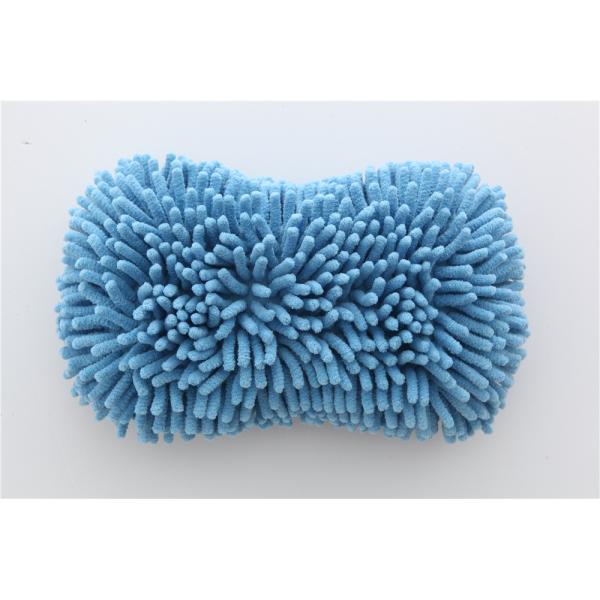 Blue color microfiber chenille car cleaning, house cleaning sponge applicator pad