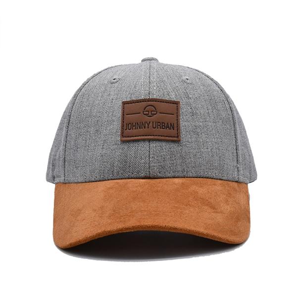 Suede 6 Panel Baseball Cap With Color Matching Stitching And Reinforced Seams