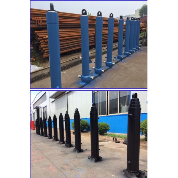 Hyva Type Dump Trailer Hydraulic Cylinder , 3 5 Stages Hydraulic Ram Cylinder