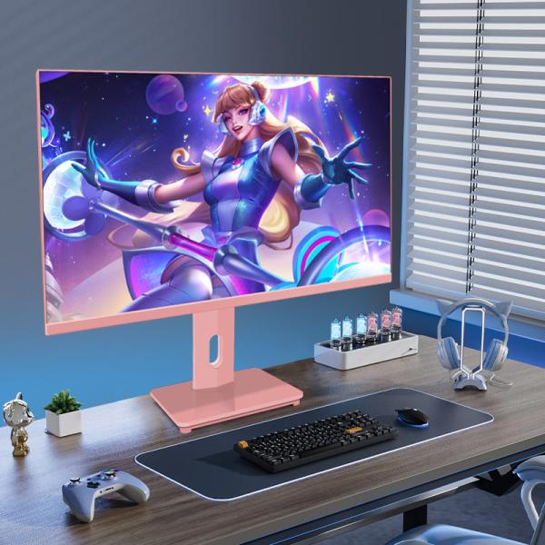 Color rosa LED de 27 pulgadas Monitor de juegos de PC 1K 2K 4K 100Hz 144Hz 165Hz 200Hz 240Hz Altura ajustable