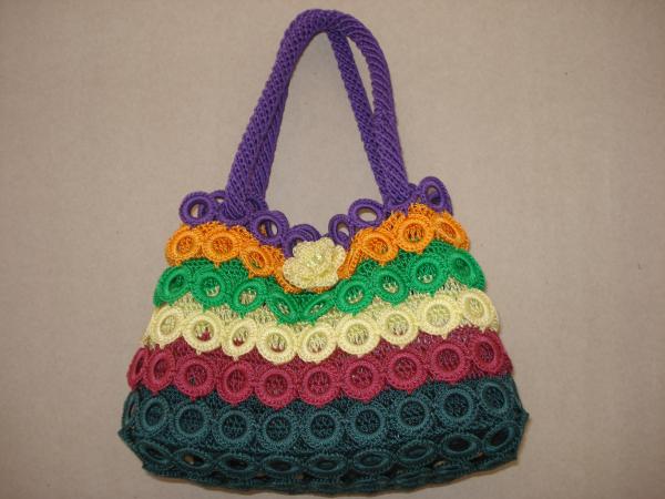 Multicolour Bag purse tote Crochet WOmen Bag handbag fashion shoulder bag flower bag
