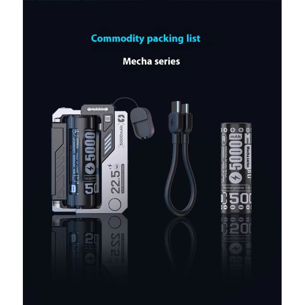 Travel-Friendly 22.5W Support AAA Battery Lithium 21700 Powerbank Removable Battery Portable Power Bank with Replaceable Battery