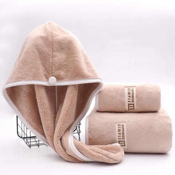 Logotipo Capuchón de cabello personalizable Absorvente y Multicolor Fleece de coral para duchas de mujeres