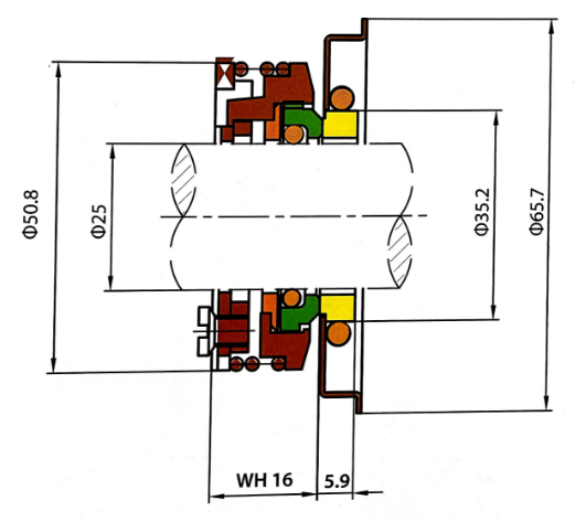 FS-GUN-25mm Sello de bomba Flygt 3102 Sello mecánico de bomba sumergible