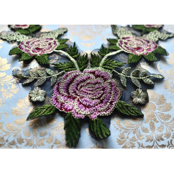 多色刷り3D美しい花は衣服/家の織物のためのアップリケ パッチを刺繍しました