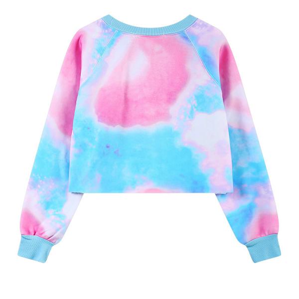 Fancy colorful tie dye pullover custom crop hoodies for women