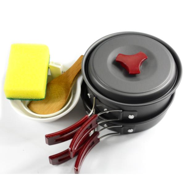 152X72MM Outdoor Portable Folding Aluminum Camping Cookware Set with Accessories Wash Ball