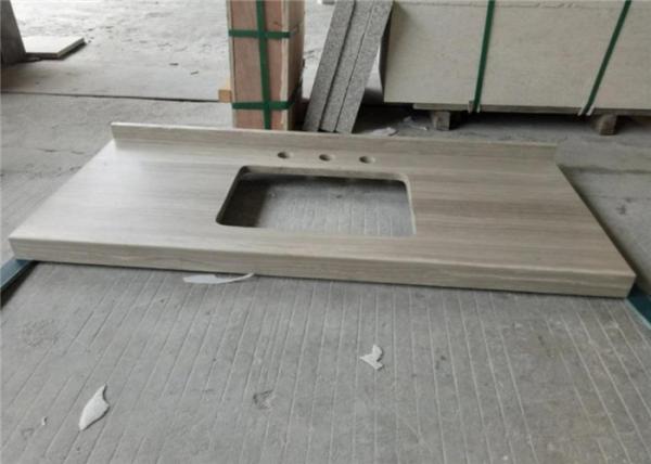 Wooden Marble Prefabricated Vanity Countertops Elegant Appearance For Hotel