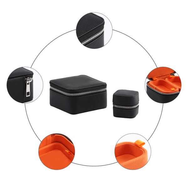 Handmade Luxury PU Leather Jewelry Boxes With Tray Rectangle Shape Customized Color