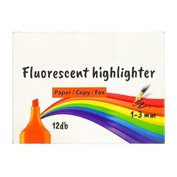Wholesale 12PCS Cheap Orange Non-toxic Fluorescent Ink Marker Pen Set Chisel Fiber Tip Highlighter