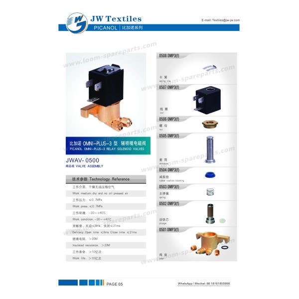 Picanol Omni плюс клапан тени Airjet 3 клапанов соленоида реле