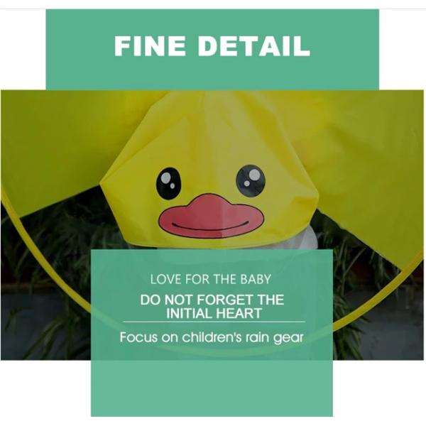 Little Childrens Rain Poncho , Yellow Duck Rain Umbrella Universal Gender