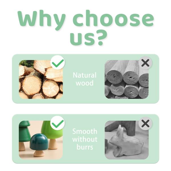 Mushroom Shape Wooden Blocks For Children Educational