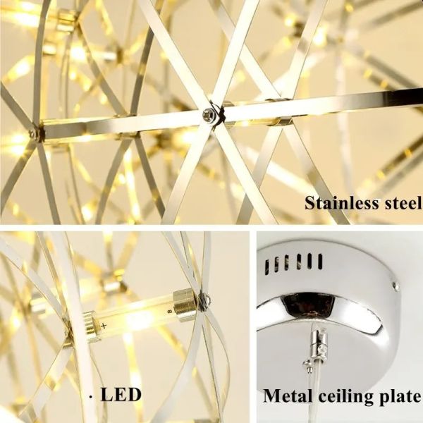 Modern Brief Loft Spark Ball LED Pendant Light  Raimond II Pendant（WH-AP-615）