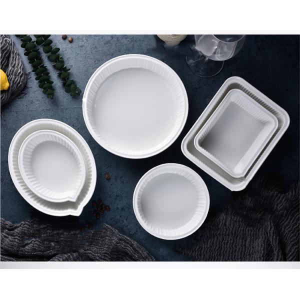 Oval Striated White Disposable Bowl Savall Disposable Microwave Bowls