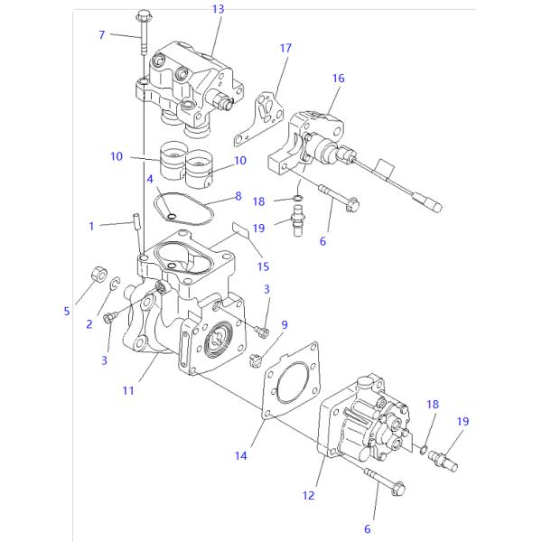 6746711151 6746711130 6745711180 Fuel Pump KOMATSU Excavator Engine Parts For SAA6D114E WA430-6