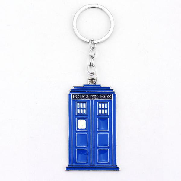 Plastic Bottle Opener Keychain Blue House Gift Pendant DIY Accessories Metal Keychain