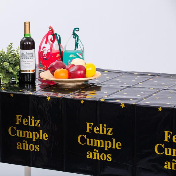 54x108 Black Plastic Rectangle Tablecloth Disposable Party Tablecloth Customization