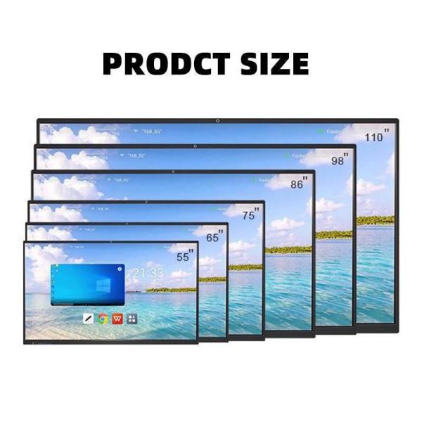 86 Inch Interactive Whiteboard with IR Multi Touch Screen 40 Points and Android 13.0 for Smart Board Collaboration