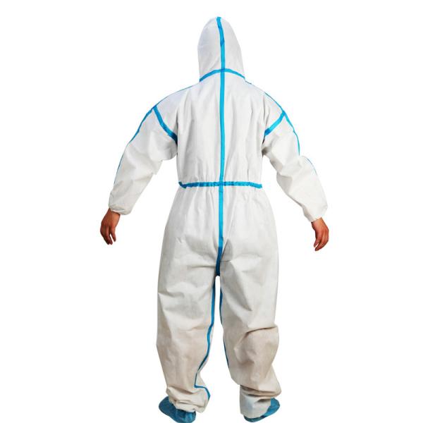 Hooded Disposable Body Suit , Waterproof Disposable Coveralls Work Safety