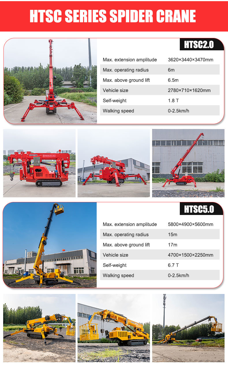 3 tons crawler spider crane