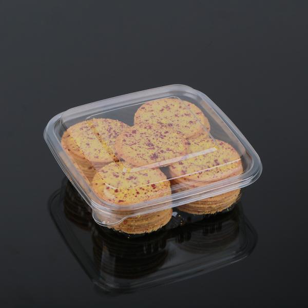 Clear/Green Virgin Food Grade PET 16*16*6cm Plastic Pastry Container With Lid