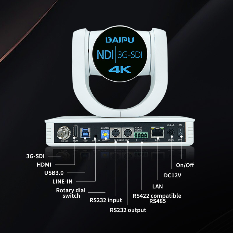 PTC-20NK NDI HX2 PoE HD-MI 3G-SDI 4K30 UHD IP Auto Tracking Video Conference PTZ Camera