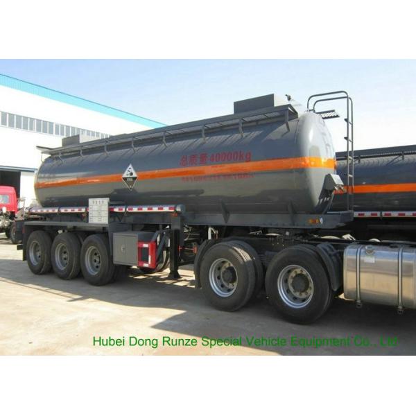 3 Axles Chemical Tanker Truck for 30 - 45MT Hydrofluoric Acid / HCL Transport