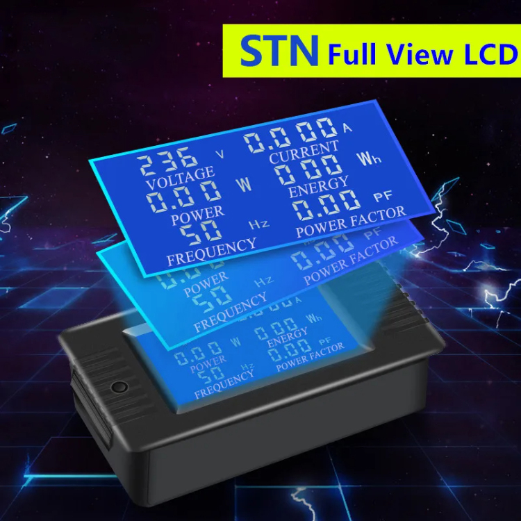 PZEM-022 Digital Power Energy Meter 5A/10A/100A Ampermeter Voltmeter Frequency Measurement Single Phase Electronic Accessory